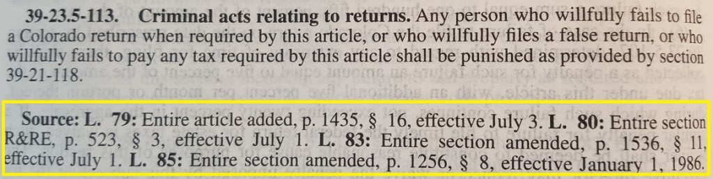 Statute and Source Note highlighted
