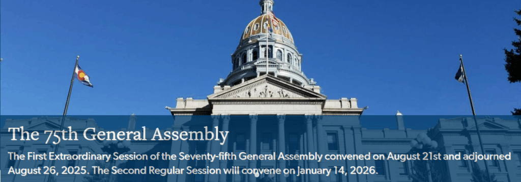 The Second Regular Session of the Seventy-Fifth General Assembly will convene on January 14, 2026.